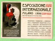 MILANO VEDUTA VOLO UCCELLO ESPOSIZIONE MILANO 1906 TRAFORO SEMPIONE METLICOVITZ