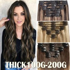 Fermaglio Capelli Umani In Extension Remy Doppia Trama Testa Piena Grigio Ombre Evidenziatore US