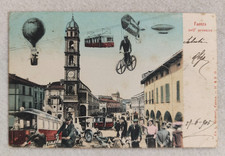 cartolina faenza ravenna tram mongolfiera avvenire viaggiata 1905 formato piccol