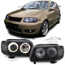 FARI ANTERIORI FANALI DARK LUCI ANGEL EYES PER VW POLO 6N 99-01 FARI HEADLIGHTS
