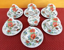 BEL SERVIZIO DA THE PAPAVERI ANTONIA CAMPI SCI LAVENO ITALY POTTERY PONTI LENCI