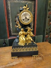 Orologio a pendolo francese in bronzo dorato al mercurio XIX  secolo