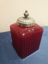 Barattolo In Vetro Rosso Con