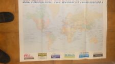RADIO AMATORI CB MAPPA MAP DX'ERS, PREFIX WORLD MAP, BRC, YOTA 100X70 CM. size