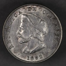 Colombia 1892 argento 50