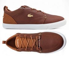 Nuove scarpe sneakers Lacoste Bayliss 125 uomo moda casual pelle marrone bianco