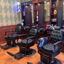 Friseurstuhl Friseursessel Barber Barberstuhl Salon höhenverstellbar A Schwarz