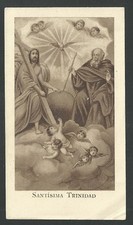 Estampa antigua de la Santissima Trinidad andachtsbild santino holy card santini