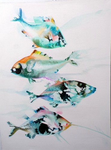 Quadro astratto astratto pesci
