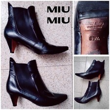 MIU MIU stivaletti ankle boots pelle nera