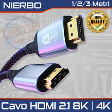 Cavo NIERBO HDMI 2.1 cavo ad alta velocità | 8K 60Hz | 4K 120Hz | 1 a 3 Metri