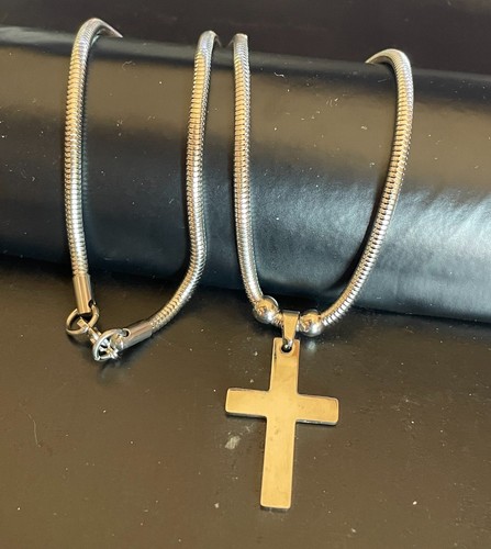 Collana con croce - , acciaio