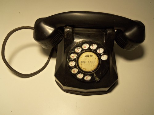 Telefono monofono vintage nero - vintage,