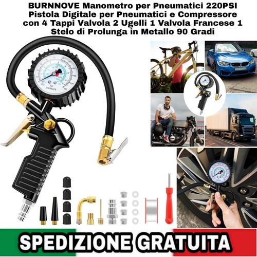 Manometro pneumatici 220psi - manometro,