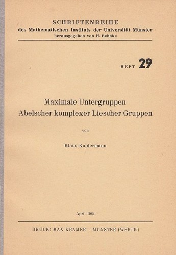 Maximale untergruppen - maximale,