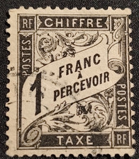 TAXE N° 22 TAXE DUVAL 1F NOIR