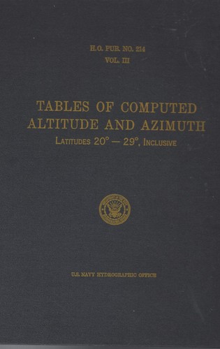 Tables computed altitude - of,