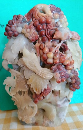 Pietra saponaria scultura uva - pietra,