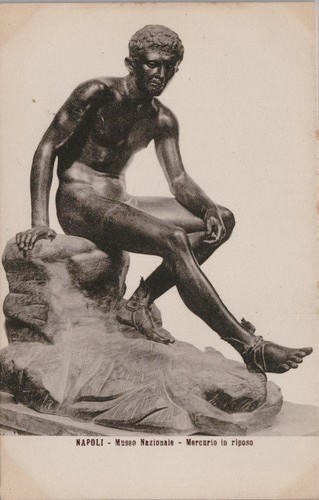 Cartolina antica seduta hermes - cartolina,