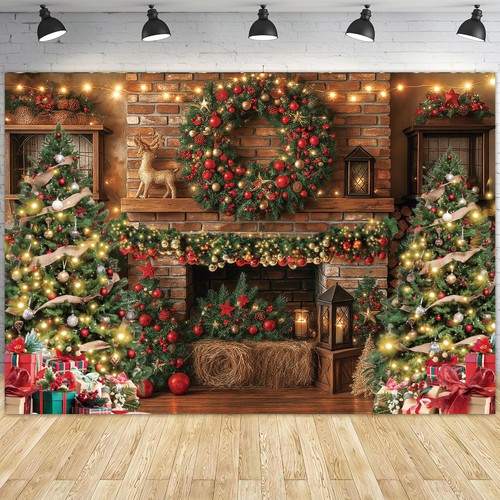 Sfondo camino natale - natale, 10x8
