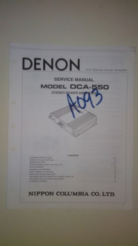 Denon dca 550 manuale - denon, di
