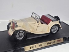 Modellino auto MG-TC Roadster Cream 1947 scala 1/18 firma stradale