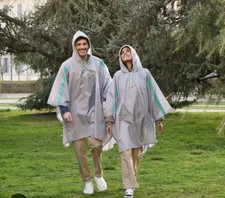 Mantella Impermeabile Unisex Bianchi Anti Pioggia