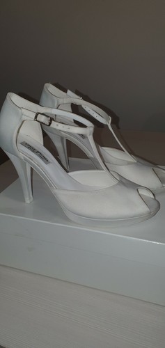 Scarpe sposa raso bianco louis - scarpe,