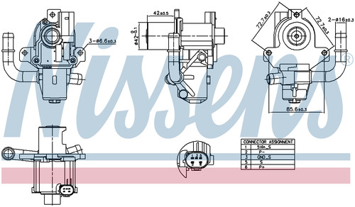 Valvola nissens egr 98264 per - valvola,