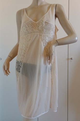 Vintage sottoveste nylon pesca - nylon,