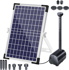 Fontana Solare Esterna - Pompa Acqua Con 9 Ugelli, Tubo 1M & Cavo 3,25M | per Ba