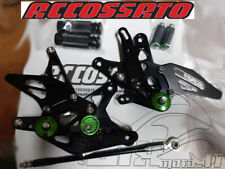 PEDANE RACING ACCOSSATO,CAMBIO ROVESCIATO KAWASAKI ZX10R 2004 2005 NERO/VERDE