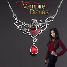 The Vampire Diaries Elena Gilbert antico set ciondolo e collana rubino simulato
