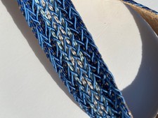 NG6 Frangia Nastro Fascia poliestere e lurex col. Azzurro alto 3,5 Cm – Mt. 25