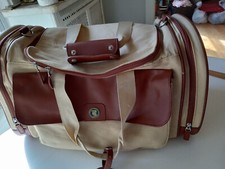 BEN HOGAN Borsone Golf Palestra Viaggio BAG con Tasche Marrone Beige Tela Plaid