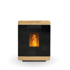 KLOVER STUFA A PELLET DIVA WOOD AIR  9KW CON FRONTALE IN LEGNO MASSELLO