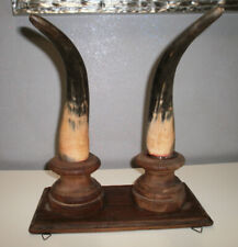 Corna Toro vintage tassidermia con supporto da tavolo o parete ottime condizioni