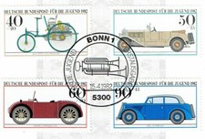 GERMANIA FEDERALE 1982 STORIA DELL'AUTOMOBILE 4 VAL. Cat.U.955-958