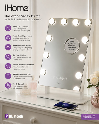 Ihome hollywood vanity - vanity, mirror