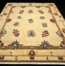 Tappeto Orient Nepal 290 X 245 Cm Tibet Beige Colore Sabbia Fatto A Mano