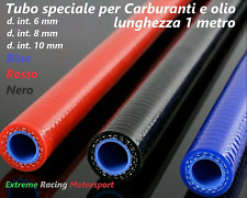 1 MT Tubo Silicone Alta Resistenza x Olio Acqua Benzina ROSSO diametro int 8 mm