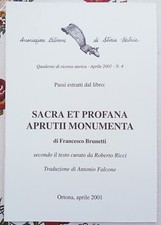 ORTONA-ABRUZZO-STORIA ORTONESE DA SACRA ET PROFANA APRUTII MONUMENTA-BRUNETTI