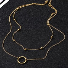 Collana doppio strato placcata