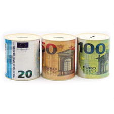 Salvadanaio in latta tema misto colori assortiti 11x12,5 cm