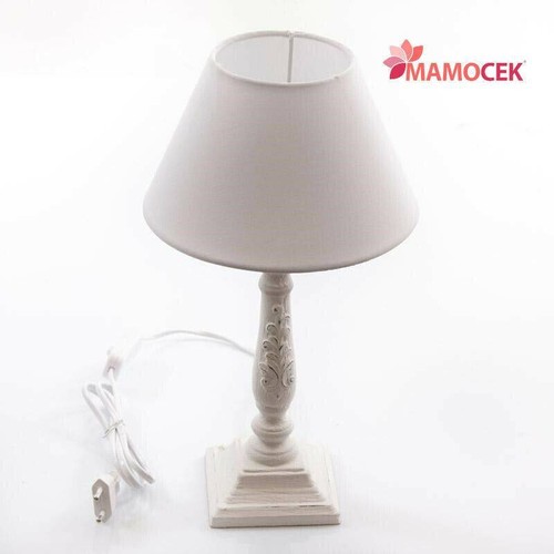 Lampada abat jour legno bianca - abat-jour,