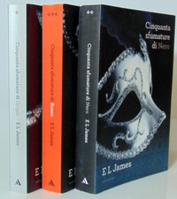 LIBRO CINQUANTA SFUMATURE DI NERO ROSSO GRIGIO 3 VOLUMI E L JAMES MONDADORI