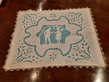 Antico Cuscino Lino Ricamo A