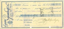 Cambiale intestata EGIDIO GAMBOGI & C. Vini, Olii, Formaggi. Lucca 1939