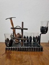 Vassoio in Metallo Portabottiglia per Liquori Grappe con 6 bicchieri