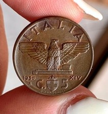IMPERO 5 CENTESIMI 1936 RARO FIOR DI CONIO RIFLESSI ROSSI UNCIRCULTAED